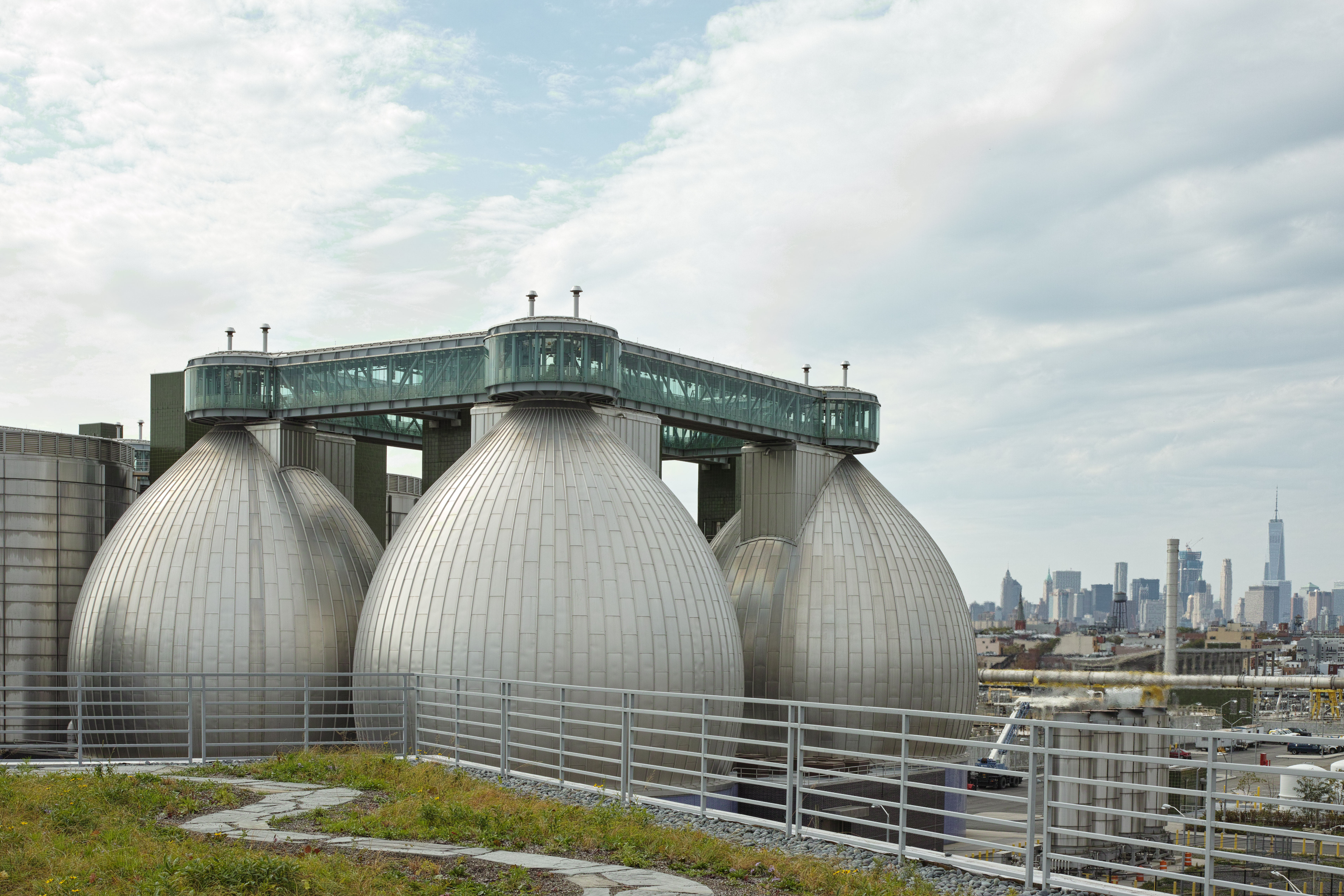 Digesters at a wastewater treatment plant